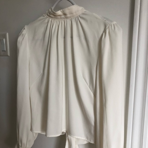 DYNAMITE mock neck open back blouse - Picture 4 of 12